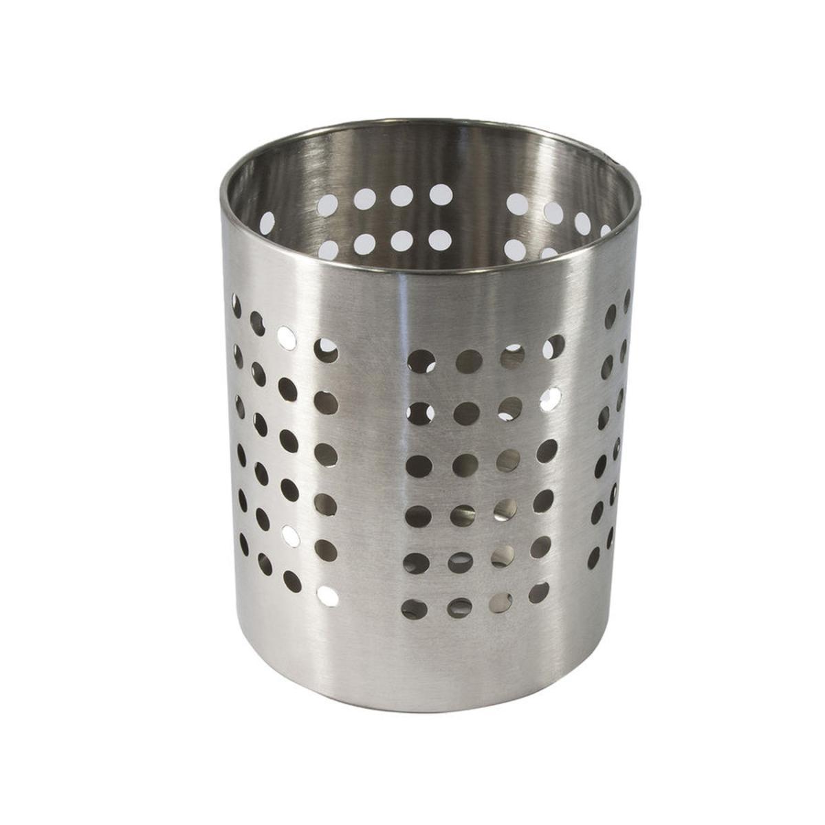 Porte ustensiles rond en acier inoxydable - 12 cm - Gris Porte ustensiles rond en acier inoxydable - 12 cm - Gris