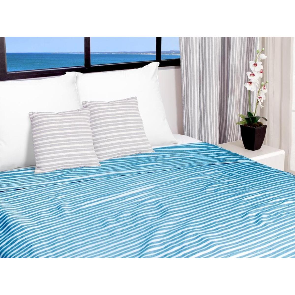 Jeté de lit - 220 x 240 cm - Cotonade Bleu turquoise Jeté de lit - 220 x 240 cm - Cotonade Bleu turquoise