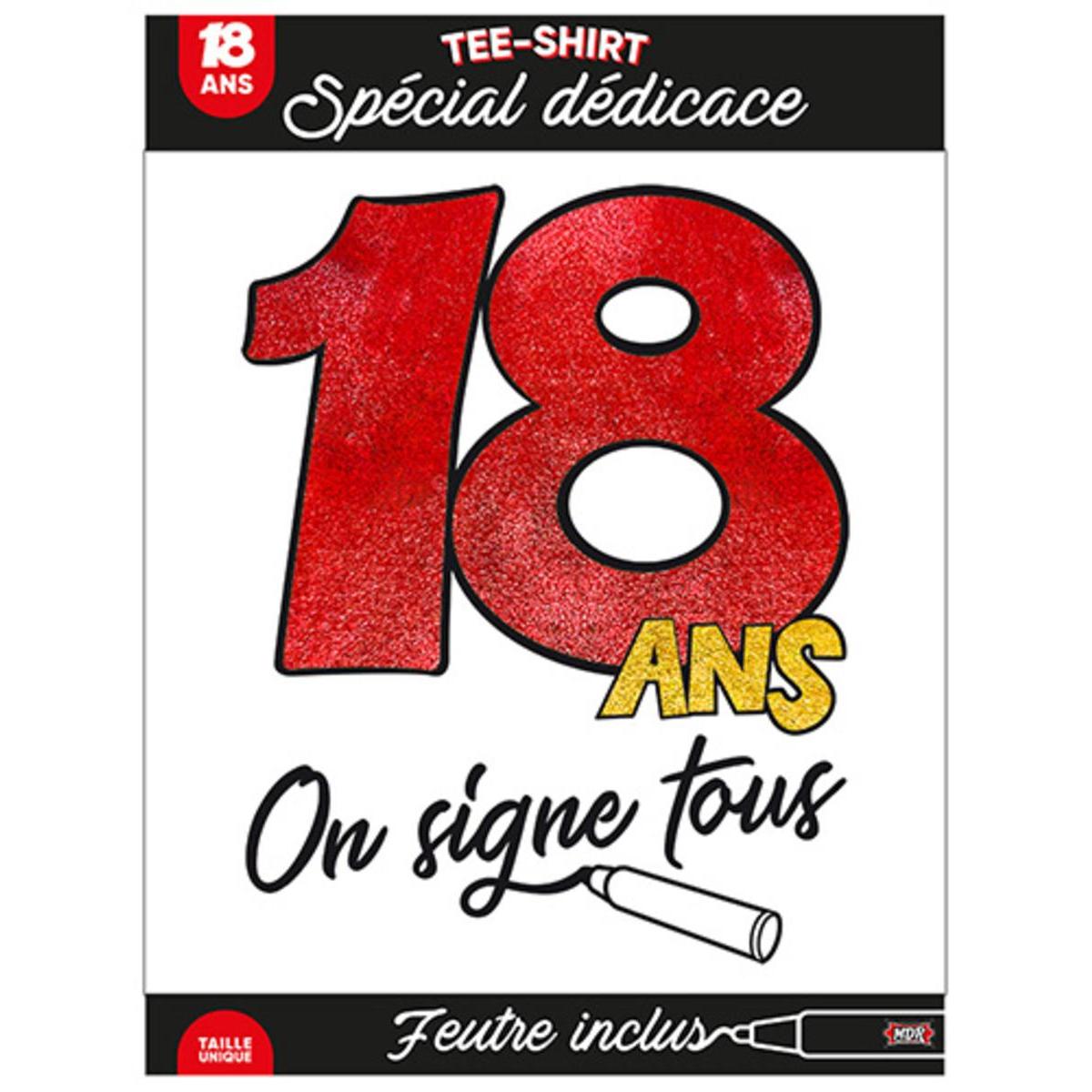 Tee-shirt Spécial dédicace 18 ans en coton - TU