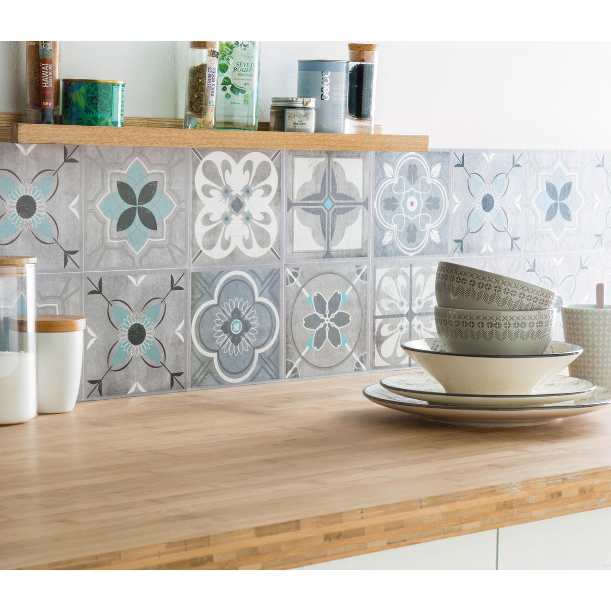 Planche De 6 Stickers Carreaux De Ciment 30 X 45 Cm Differents Modeles Stickers Posters La Foir Fouille