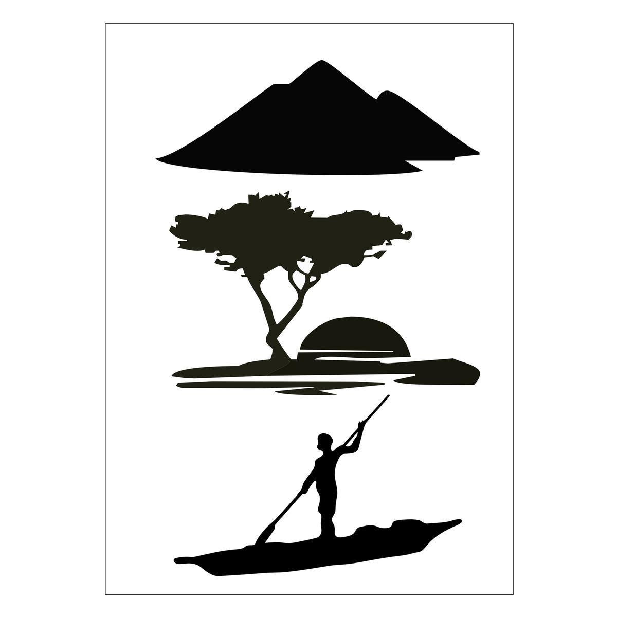Stickers Afrique - Papier et PVC - 50 x70 cm - Multicolore Stickers Afrique - Papier et PVC - 50 x70 cm - Multicolore