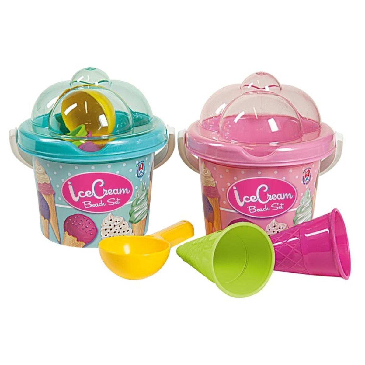Seau avec accessoires - Polypropylène - Diam 13 x H 15 cm - Différents coloris Seau avec accessoires - Polypropylène - Diam 13 x H 15 cm - Différents coloris