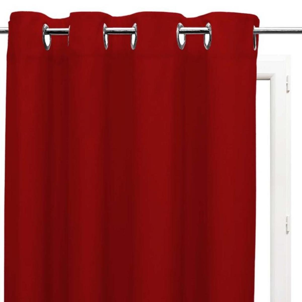 Rideau à oeillets - 135 x 250 cm - Alix rouge infroissable Rideau à oeillets - 135 x 250 cm - Alix rouge infroissable