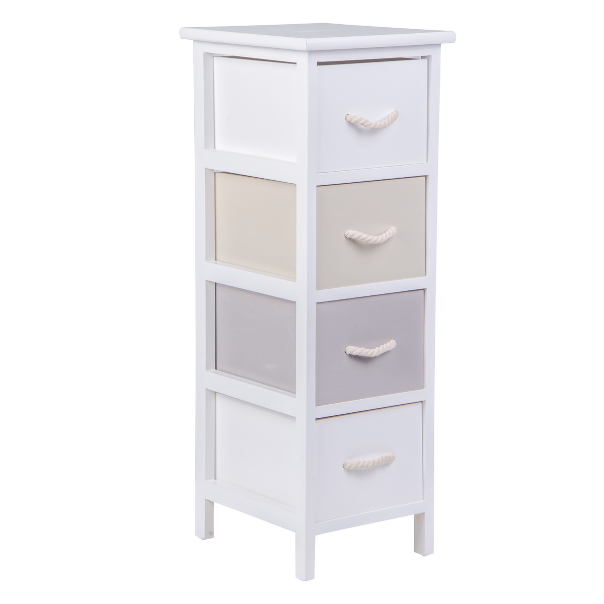 Meuble 4 Tiroirs 25 X 30 X H 72 Cm Blanc Marron Taupe Codes Inconnus La Foir Fouille