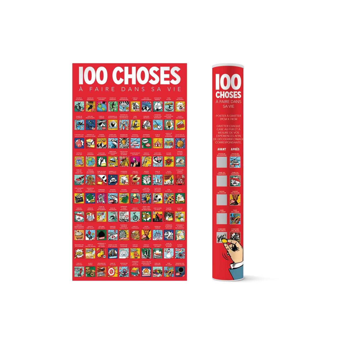 Poster 100 Choses à Faire Dans Sa Vie Poster à gratter BD 100 choses à faire dans sa vie - L 74 x l 39 cm -