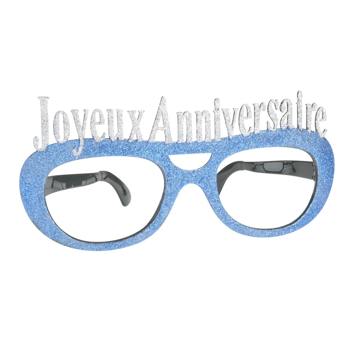 Lunettes géantes pailletées Joyeux anniversaire - 23 cm - Bleu