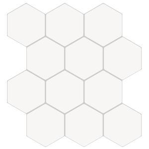 Sticker adhesif mural 12 careraux hexagones blanc x 2 feuilles