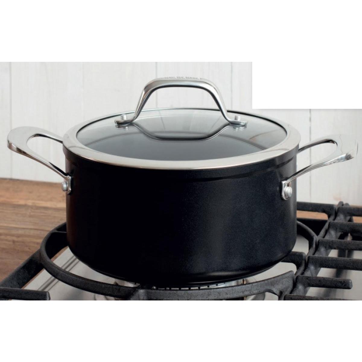 Faitout + couvercle - Aluminium forgé et acier inoxydable - Ø 30 cm - Noir Faitout + couvercle - Aluminium forgé et acier inoxydable - Ø 30 cm - Noir