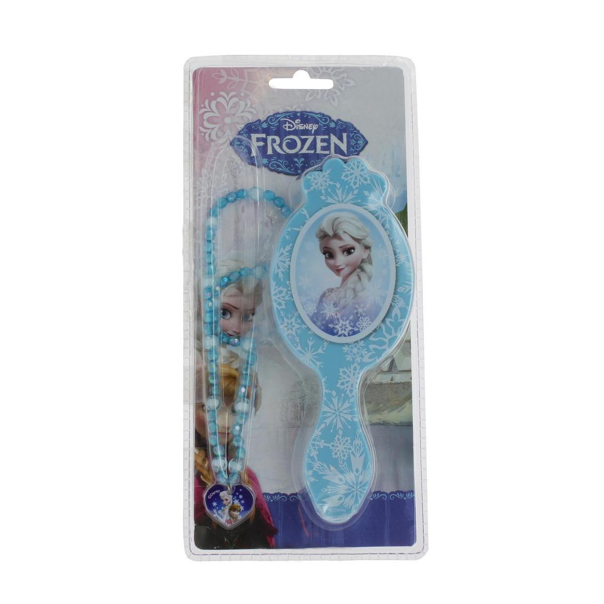 Collier + brosse à cheveu Reine des neiges - Plastique - 12,1 x 3,2 x H 26 cm - Bleu Collier + brosse à cheveu Reine des neiges - Plastique - 12,1 x 3,2 x H 26 cm - Bleu
