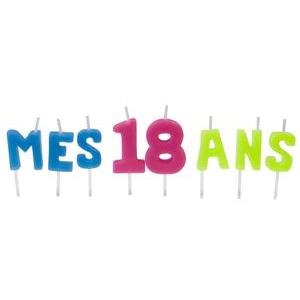 bougies  lettres  mes 18 ans sur pique
