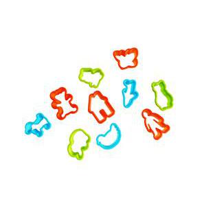 Lot de 10 emporte pièces - PVC - Taille standard -Multicolore