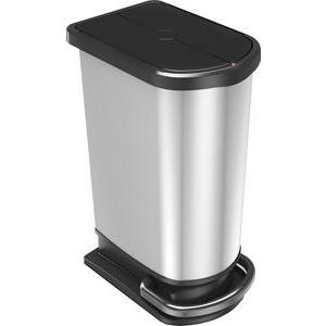 Poubelle 50 L - 30,5 x 47,5 x H 67 cm - Gris et noir