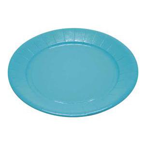 Lot de 20 assiettes - plastique - diamètre 23 cm - Bleu turquoise