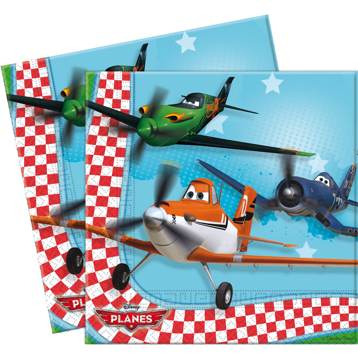 Lot de 20 serviettes Planes Disney en Paraffine - 33 x 33 cm - Multicolore
