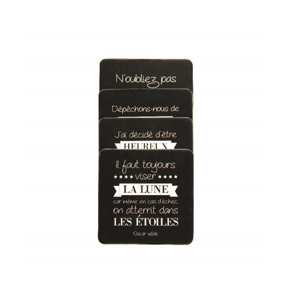 4 Dessous De Verre Citations Materiel De Cuisine La Foir Fouille