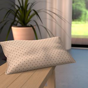 Coussin à pois en polyester et coton - 30 x 60 cm - Gris foncé