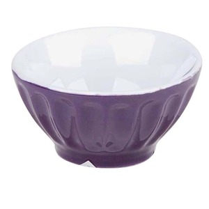 Mini bol côtelé en grès - 14 cl - Violet prune