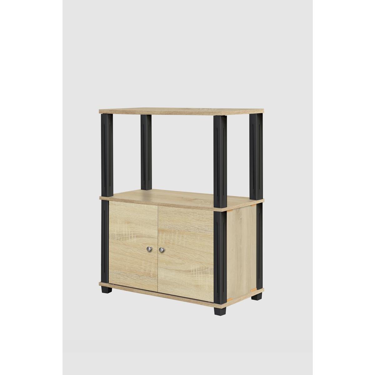 meuble tv lisa 60 x 75 x 29 5 cm marron noir meubles de rangement pour la salle a manger la foir fouille