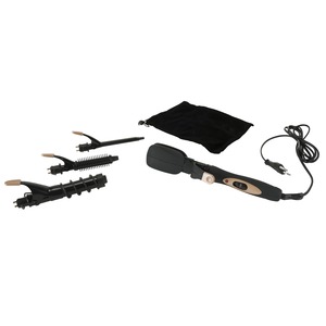 Fer pour cheveux + 7 accessoires - 230 V - Noir