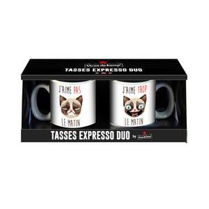 2 tasses à expresso - Céramique - H 6 cm - Multicolore