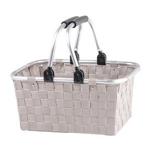 Panier de course en nylon - 37 x 27 x 18 cm - marron taupe