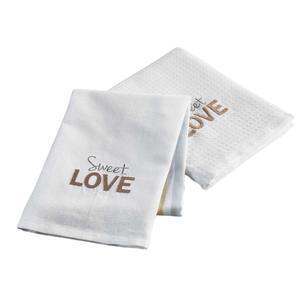 2torchons nid abeille/ brode Hearty - L 70 x l 50 cm - Multicolore