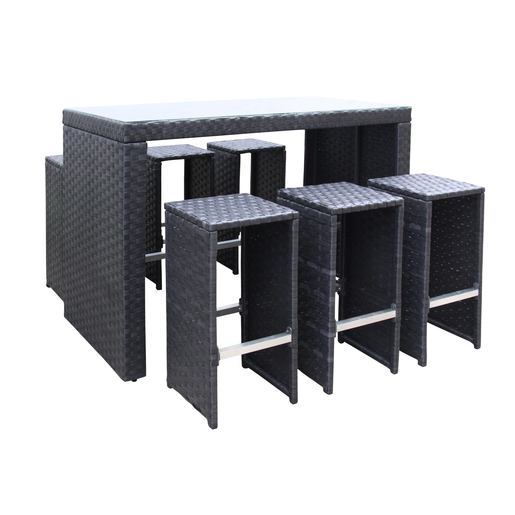 Salon Malaga Table Haute 6 Tabourets Mobilier De Jardin La