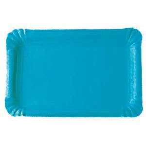 Lot de 5 plateaux carton rectangulaires - 24 x 33 cm - Carton - Bleu