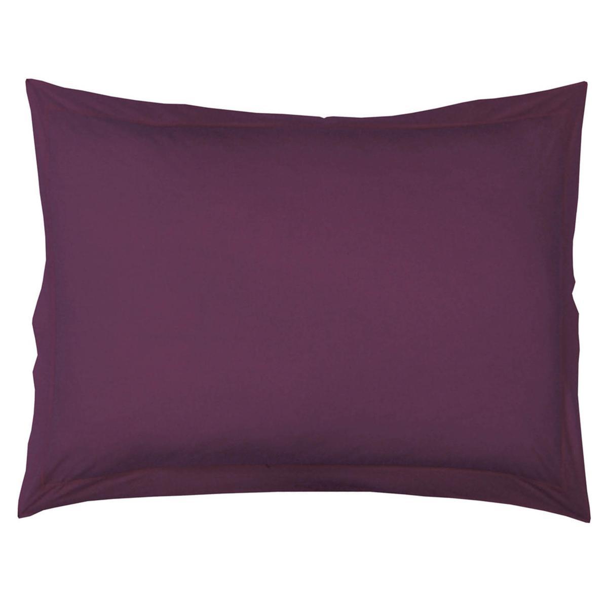 Taie d'oreiller volant plat 100% coton 57 fils 50 x 70 cm - violet Taie d'oreiller volant plat 100% coton 57 fils 50 x 70 cm - violet
