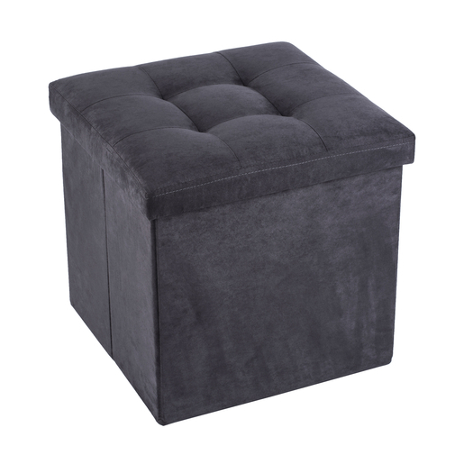 Pouf Pliant En Suedine Gris Meubles De Salon La Foir Fouille
