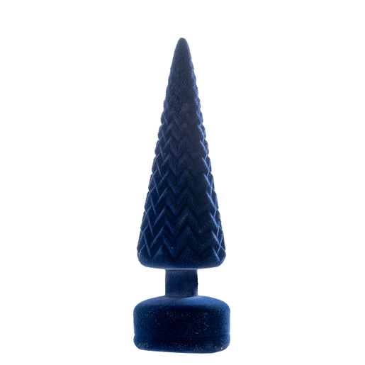 Sapin à poser effet velours - H 28 cm - Bleu