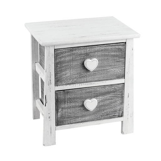 Meuble 2 Tiroirs Blanc Gris Meubles De Rangement Pour La Salle A