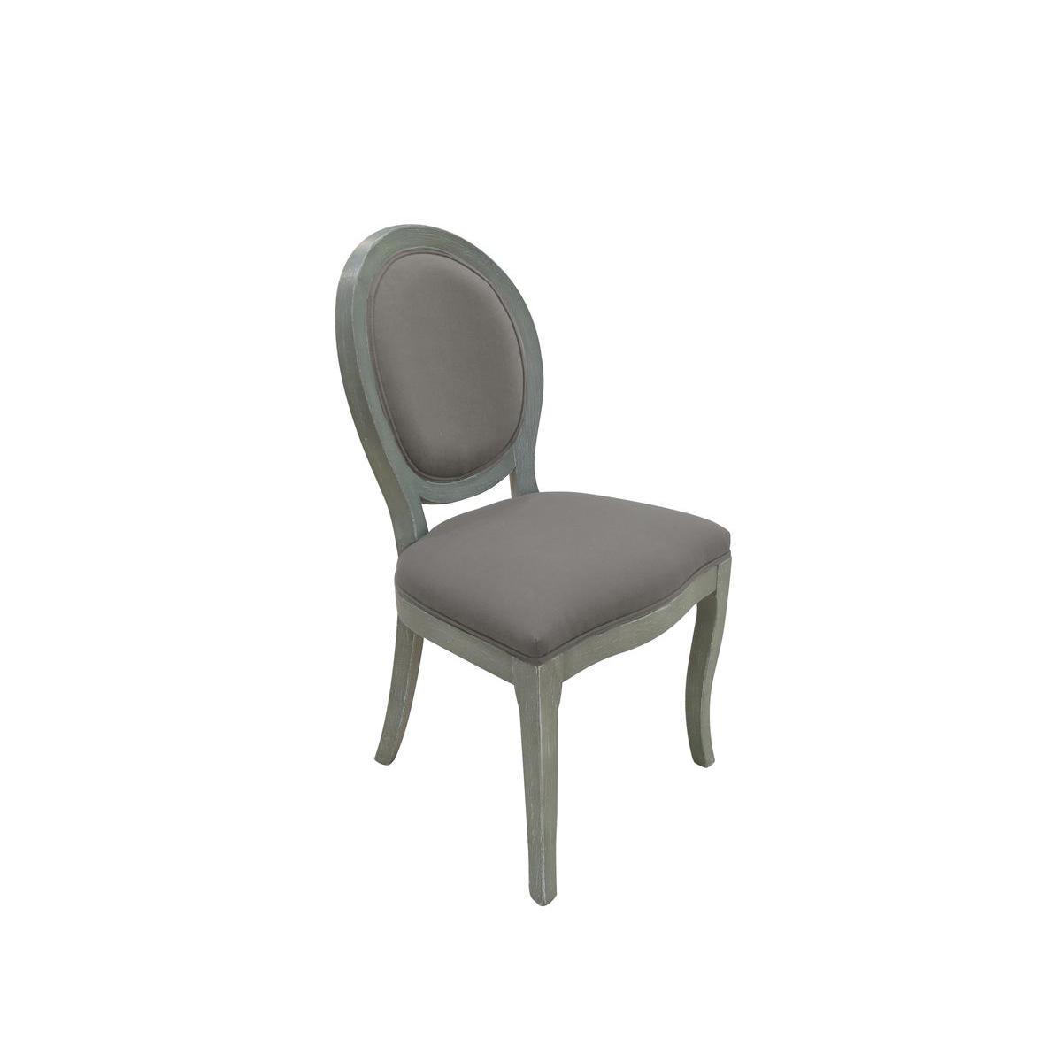 Chaise médaillon - Peuplier et tissu - 48 x 57 x H 94 cm - Taupe Chaise médaillon - Peuplier et tissu - 48 x 57 x H 94 cm - Taupe