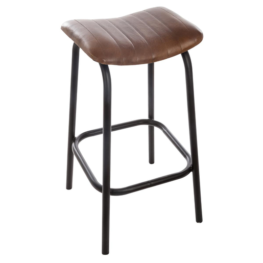 Tabouret De Bar En Cuir Noir Marron Meubles De Salon La