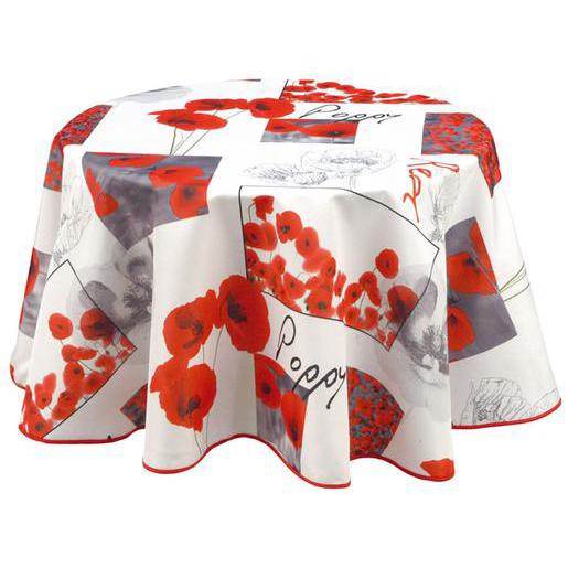 Nappe Ronde Polyester Gris Rouge Blanc Linge De Table La Foir Fouille
