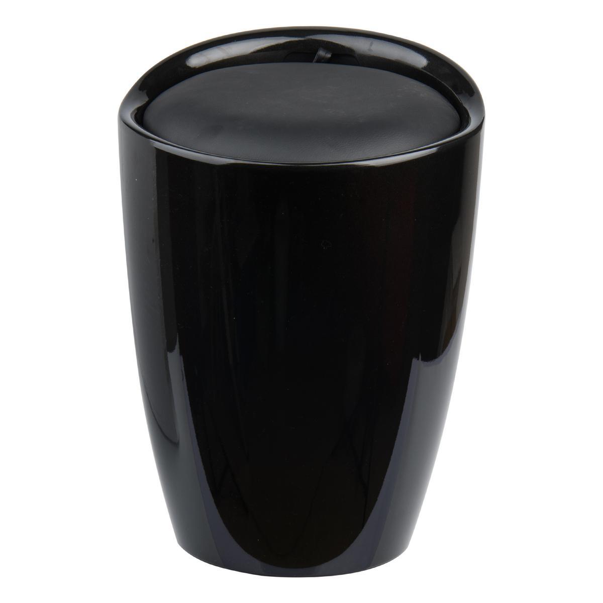 Tabouret coffre - Abs - Ø 36 x H 51,5 cm - Noir