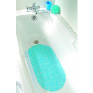 Tapis fond de baignoire anti-glisse galets - 69 x 36 cm - Bleu