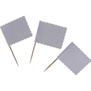 12 drapeaux en papier - 3.5 x H 4.5 cm - Blanc
