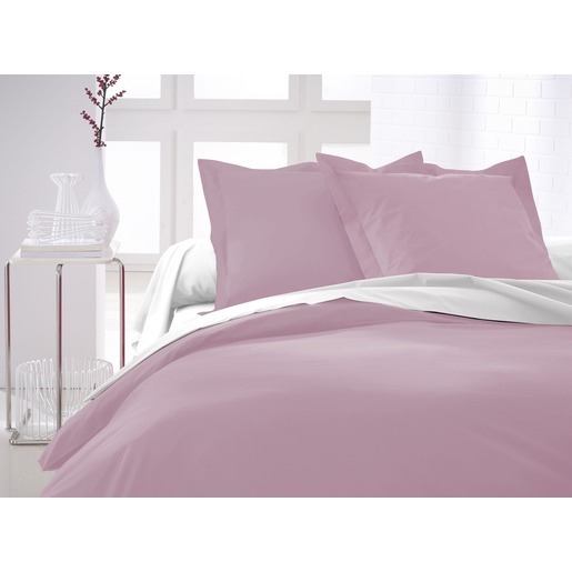 Housse De Couette 100 Coton 140 X 200 Cm Rose Poudre De Lilas