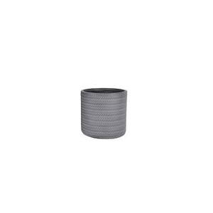 Cache-pot en argile effet chevrons - ø 24 x H 24 cm - Gris - MOOREA