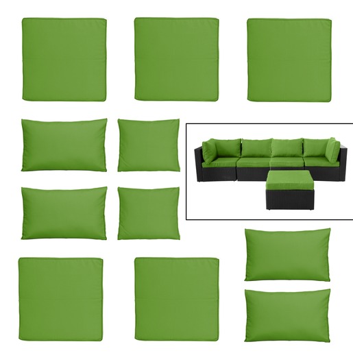 Ensemble De 11 Housses Pour Coussins Salon Manhattan Vert Anis Mobilier De Jardin La Foir Fouille