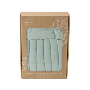 Nappe + 6 serviettes - 140 x L 300 cm - Vert d'eau - K.KOON