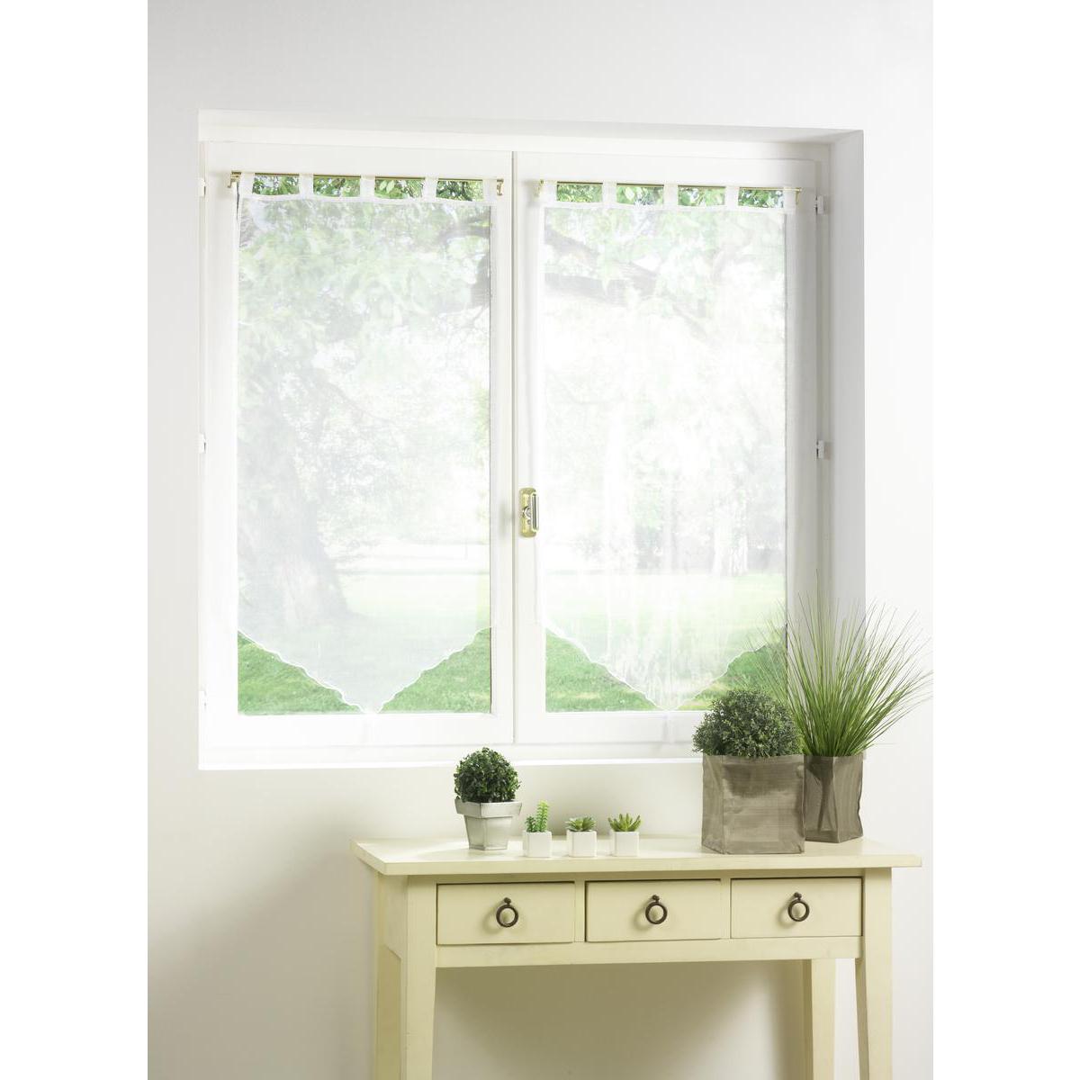 Paire de vitrages en organza - 60 x 90 cm - Blanc Paire de vitrages en organza - 60 x 90 cm - Blanc