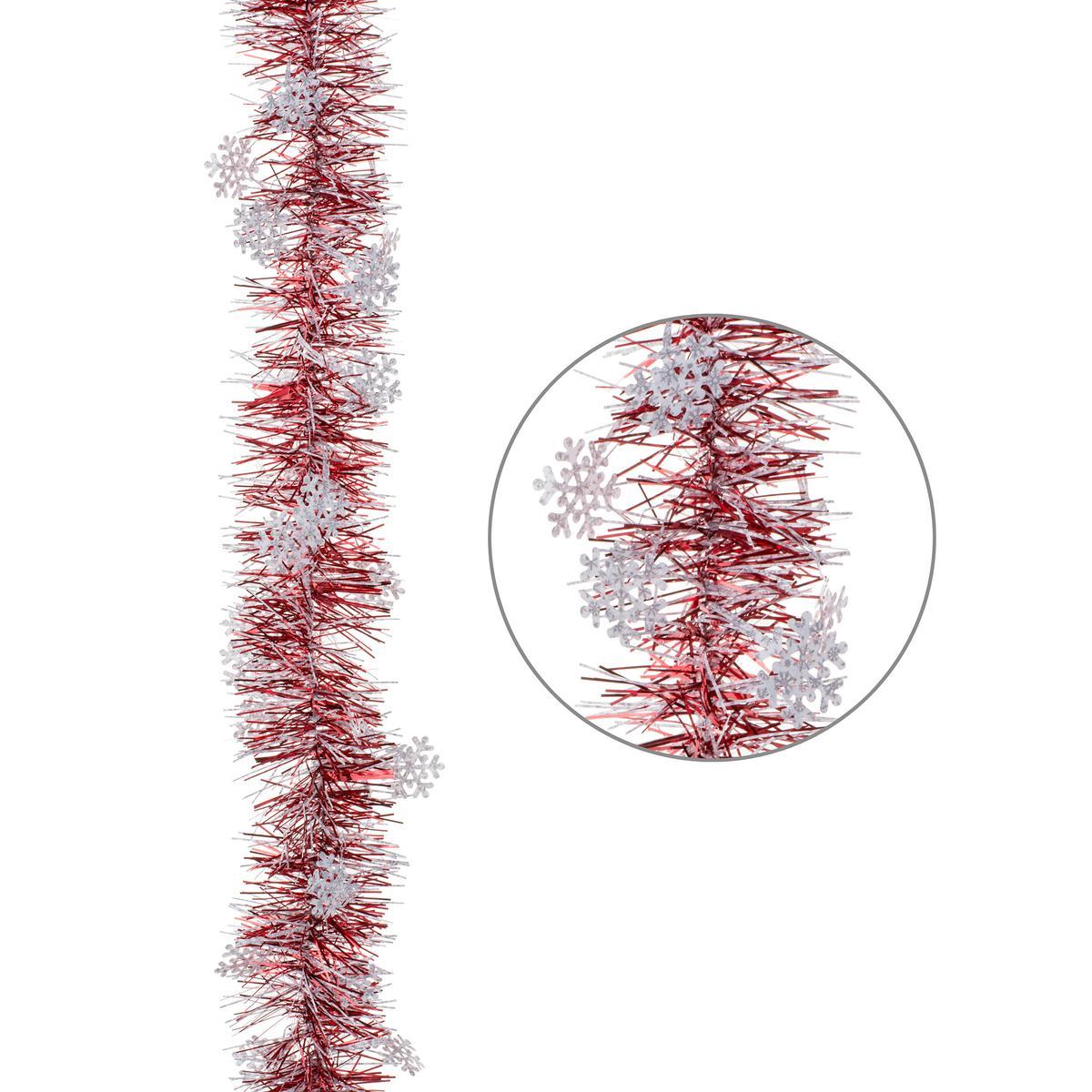 Guirlande scintillante - 2 m - Rouge et gris Guirlande scintillante - 2 m - Rouge et gris