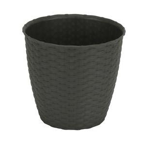 Pot - Résine - Diamètre 14 cm - Gris anthracite