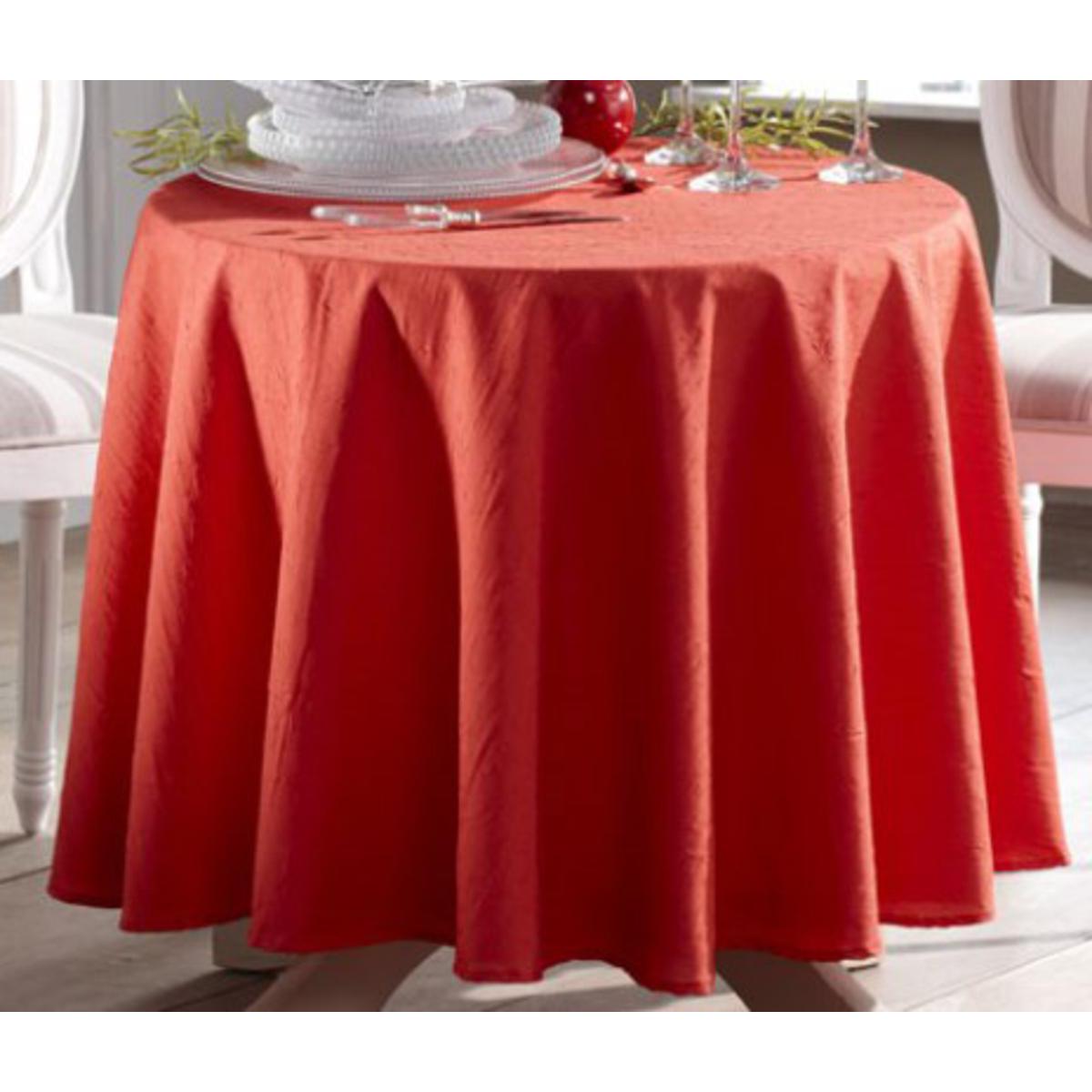 Nappe Froissee Polyester 140 X 240 Cm Marron Rouge Gris Linge De Table La Foir Fouille