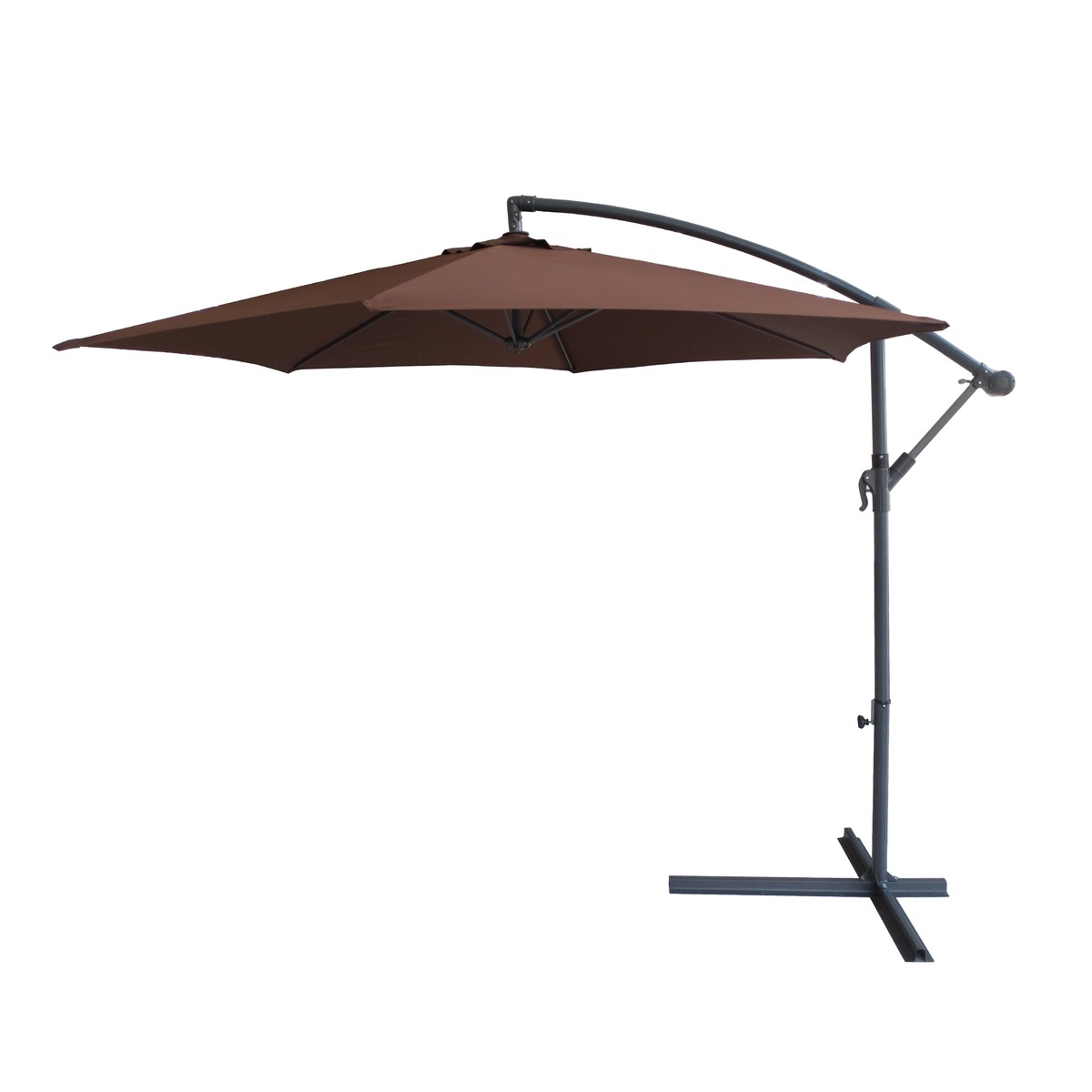 parasol deporte diametre 3 x h 2 4 m marron chocolat parasols voiles d ombrage la foir fouille
