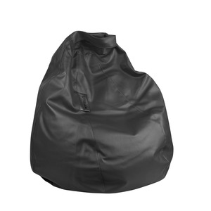 Pouf Noir en forme de poire imitation cuir - 60 x 60 x 75 cm - Noir