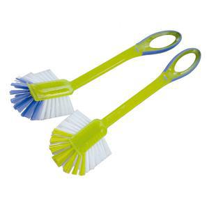Brosse vaisselle demie tête - Polypropylène et PVC - 7 x 6 x 25,5 cm - Vert