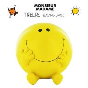 Tirelire 3D Heureux - L 13.5 x H 14.5 x l 13.8 cm - Jaune - MONSIEUR MADAME